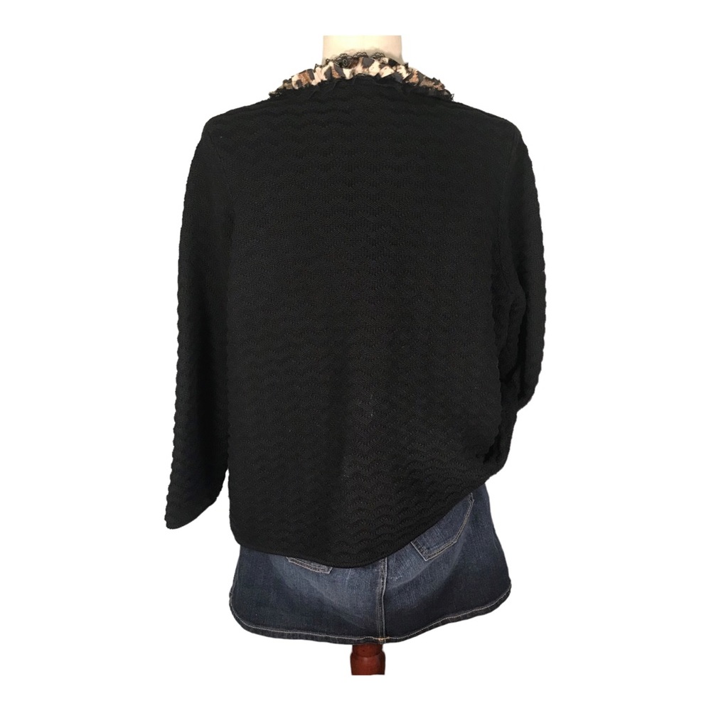 Chico’s Cardigan With Leopard Ruffle Trim - Picture 6 of 16